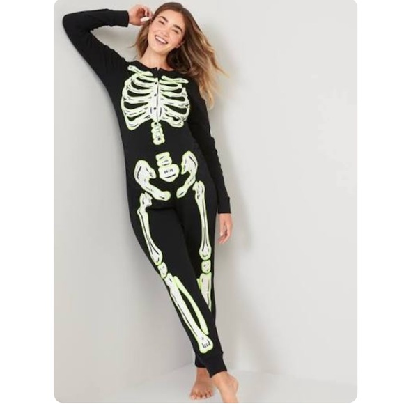 OLD NAVY Black Glow-in-the-Dark Onesie Small - Picture 1 of 6